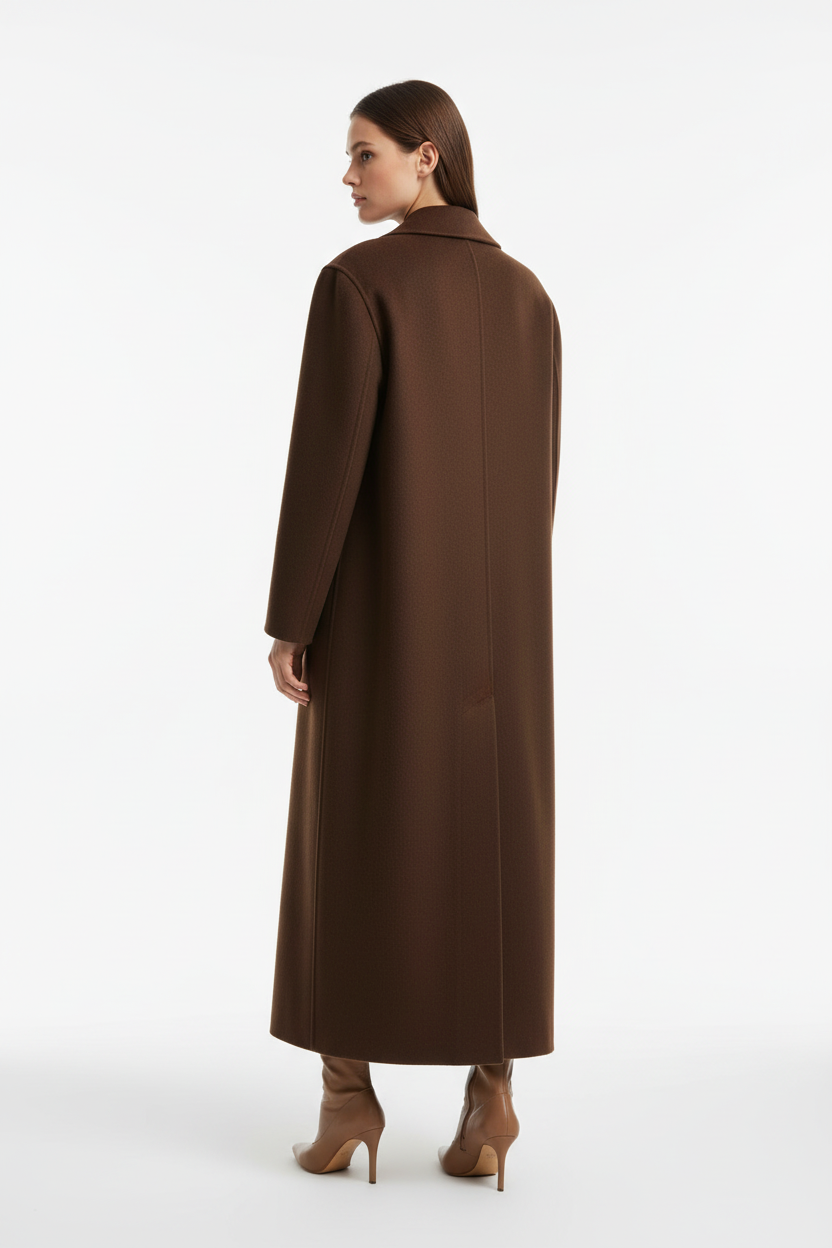 Abrigo marrón vista trasera