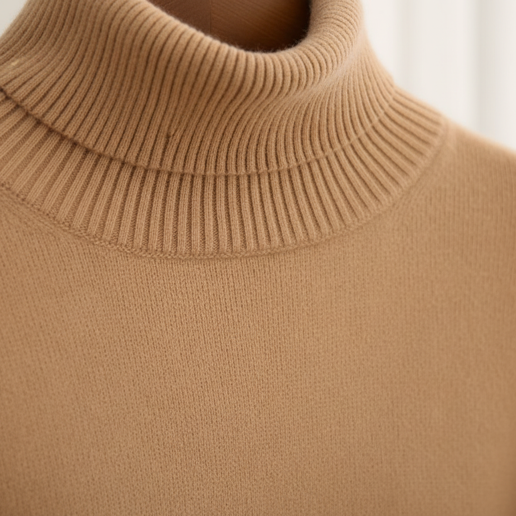 Detalle cuello jersey beige
